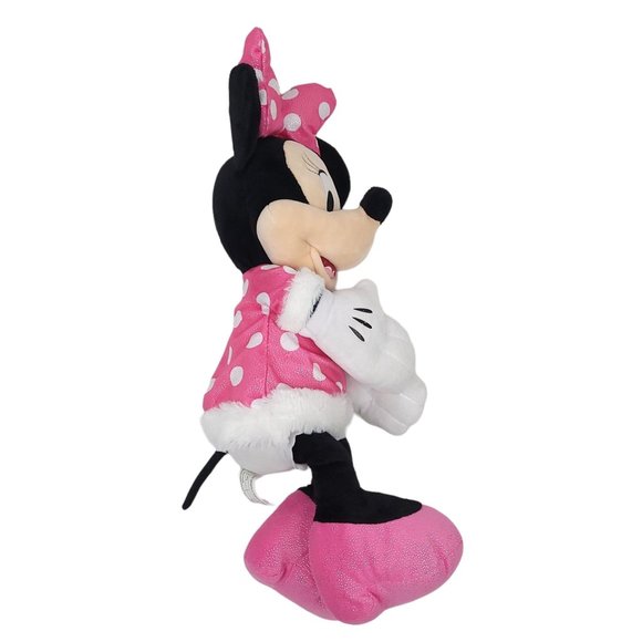 Disney Minnie Mouse Plush Doll 24" Stuffed Animal Toy Pink Polka Dot Snowflake - Picture 6 of 12